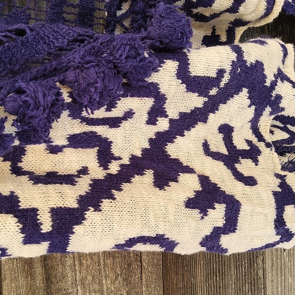 MOTH Anthropologie Purple & White Patterned Sleeveless Vest Size M/ L - Picture 9 of 9